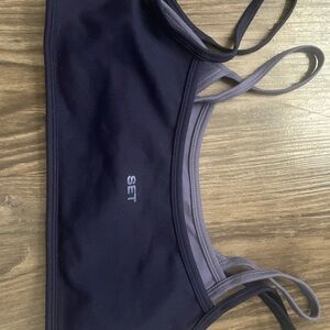 SET Active Women's Bikini Top - Black and Gray